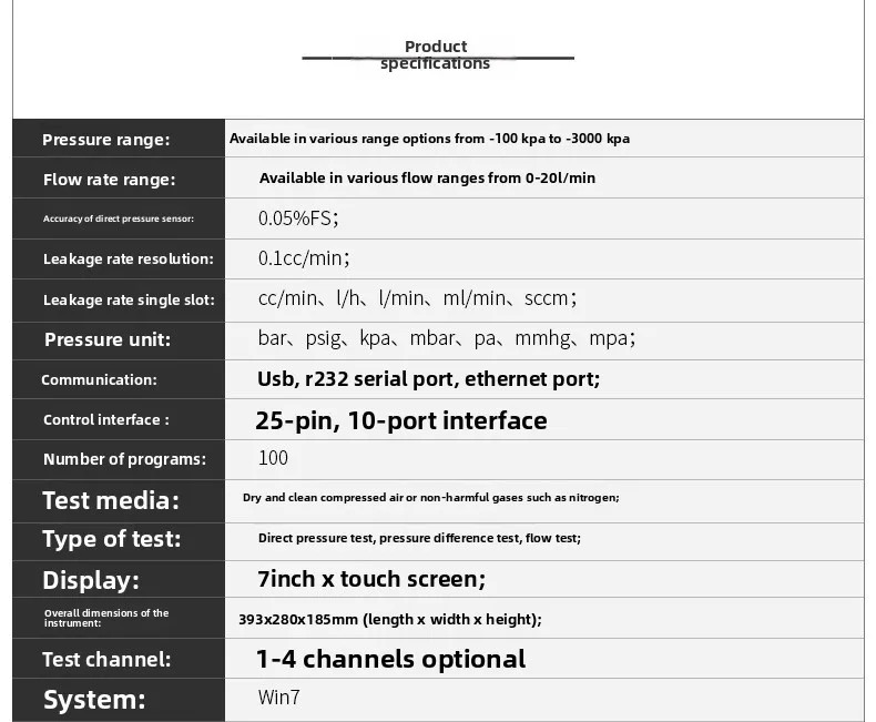 Détecteur de fuite hermétique multifonctionnel, PC industriel de haute précision de 7 pouces, direct