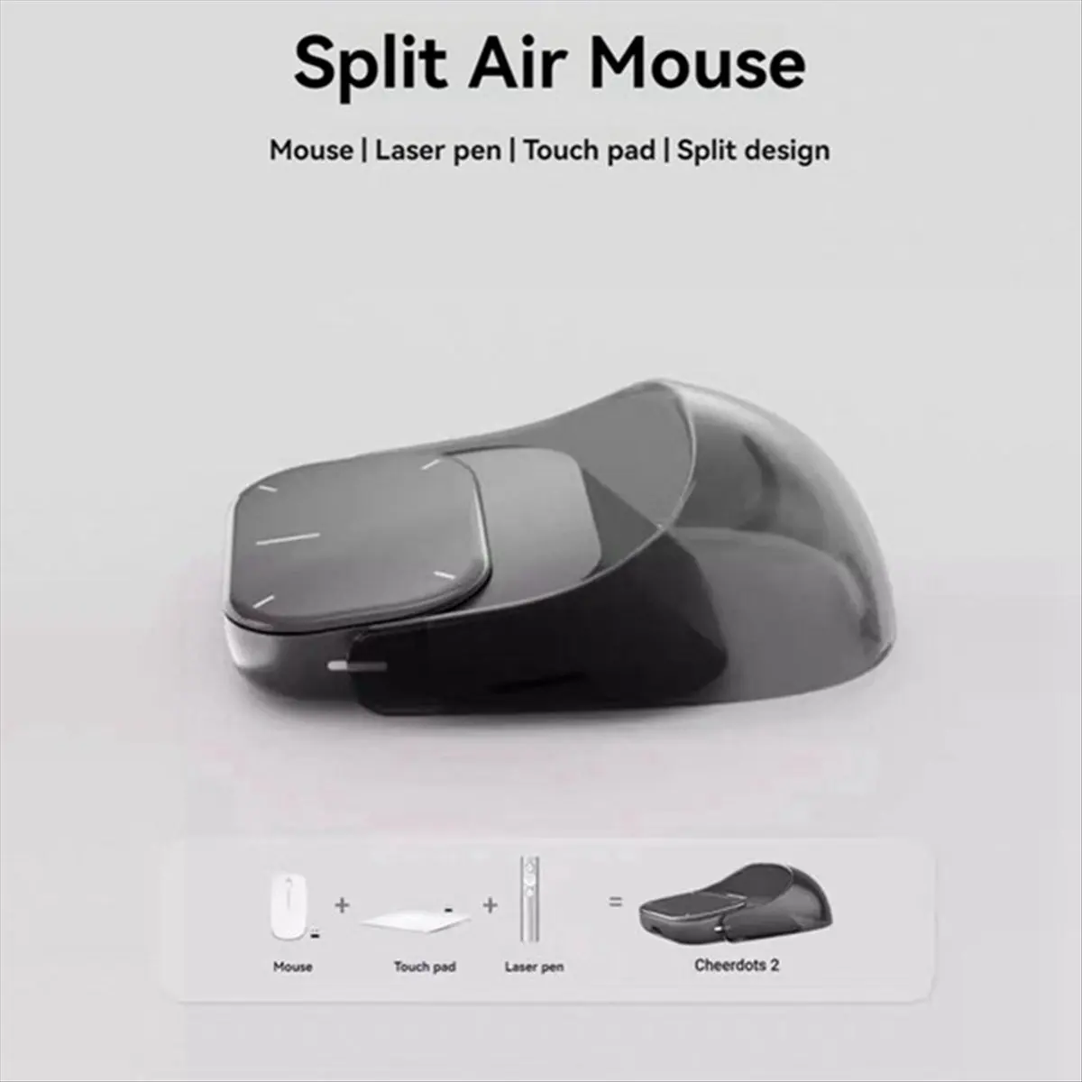 【~-nuovo-a95z】mouse-wireless-con-touchpad-telecomando-bluetooth-registrazione-ai-mouse-con-chatgpt-presentatore-per-tv-nero