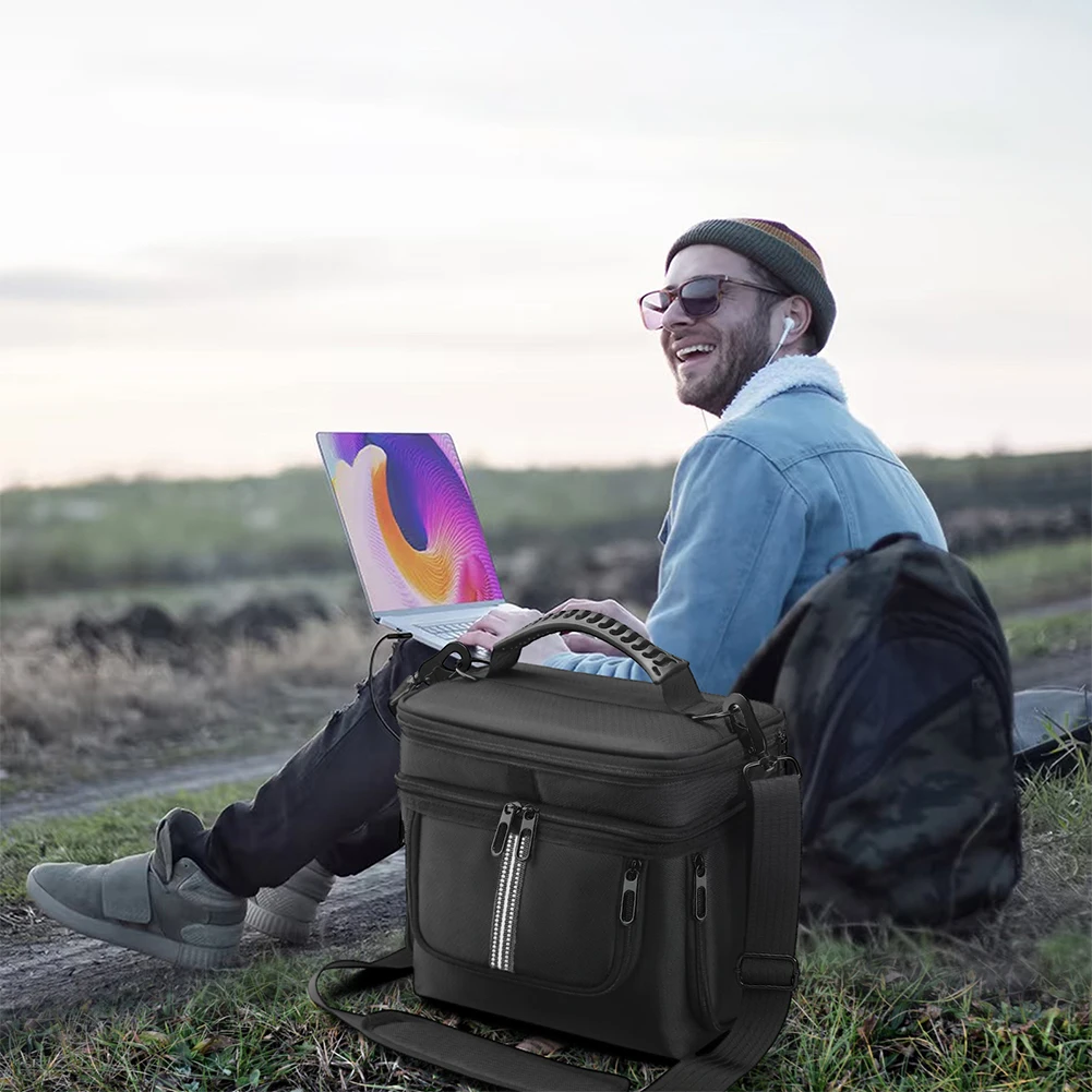 Carrying Case for BLUETTI Portable Power Station AC2A Travel Storage Bag Waterproof Anti-drop with Shoulder Strap & Handle