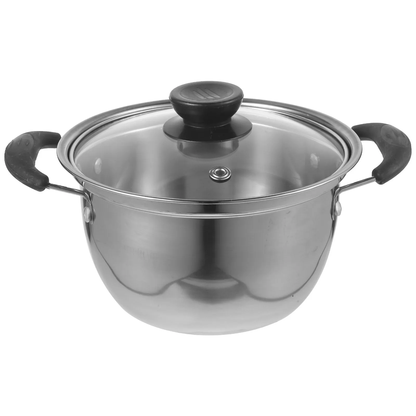 

Stainless Steel Soup Pot 7L Double Handle Induction Compatible Kitchen Cooking Pot With Lid For Ramen Noodle Milk Stew