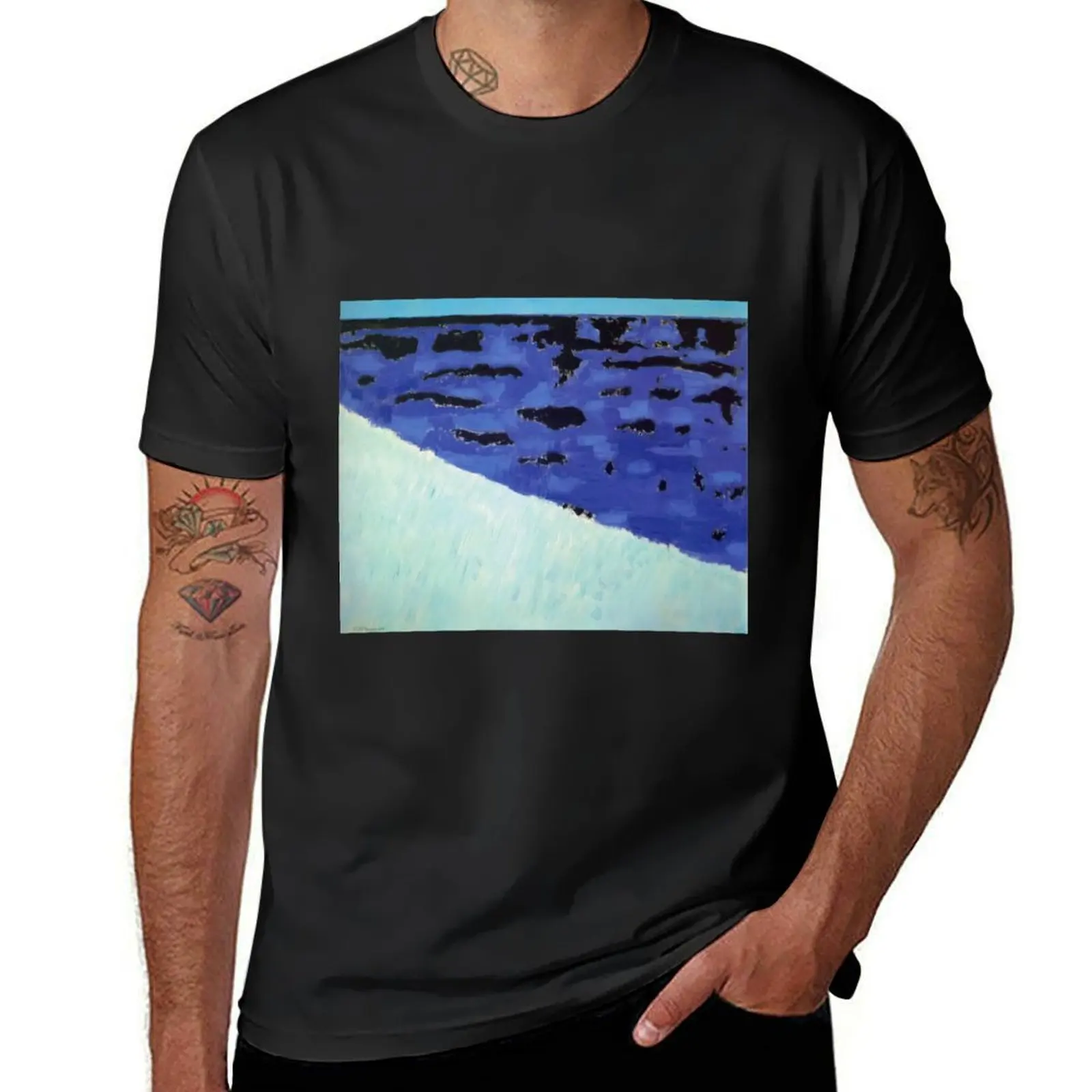 

sea grasses and blue sea - Milton Avery T-Shirt blue archive oversized graphic tee custom t shirt mens graphic t-shirts hip hop