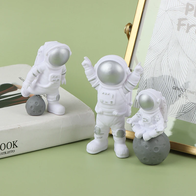 3Pcs Universe Rocket Astronaut Happy Birthday Letter Decoration Cake Topper