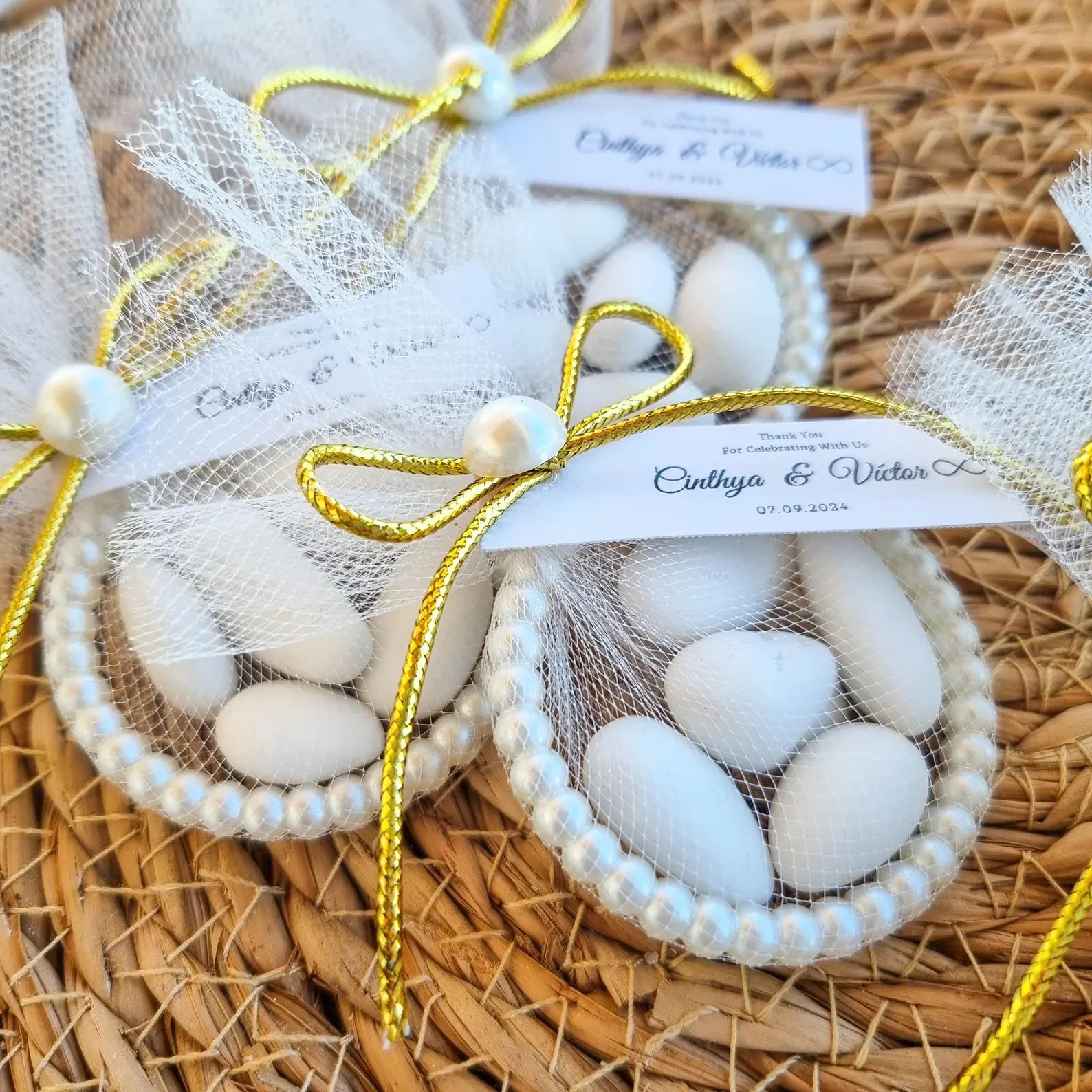 40Pcs / 30pcs 50mm Handmade Personalized Wedding Gifts, Preferences, Pearl Circle Decorative Accessories For Baby Show Gifts