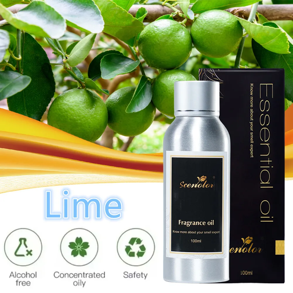 100% Natural Lime Essential Oils with Dropper For Aroma Diffuser Candles Soap DIY Making Perfume Oil For Home Hotel Fragrance