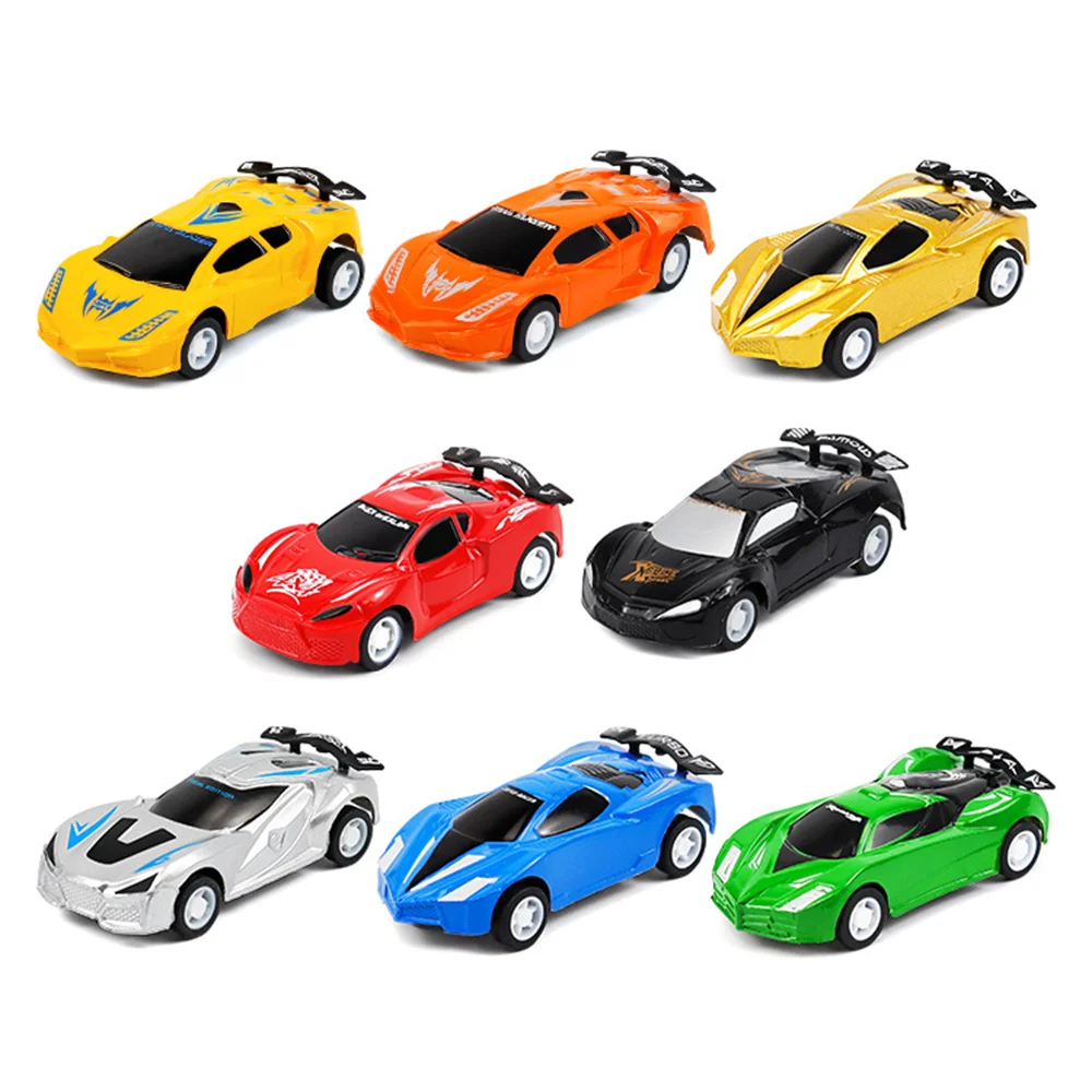 8Pcs/lot Children Mini Pull Back Car Toys Baby Cartoon Racing Bus Car Model Educational Simulation Vehicle Toy For Boys Gifts