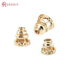 High Quality 18K Gold Color Brass Speaker Shape Beads Caps Tassel Caps High Quality Diy Jewelry Making Accessories