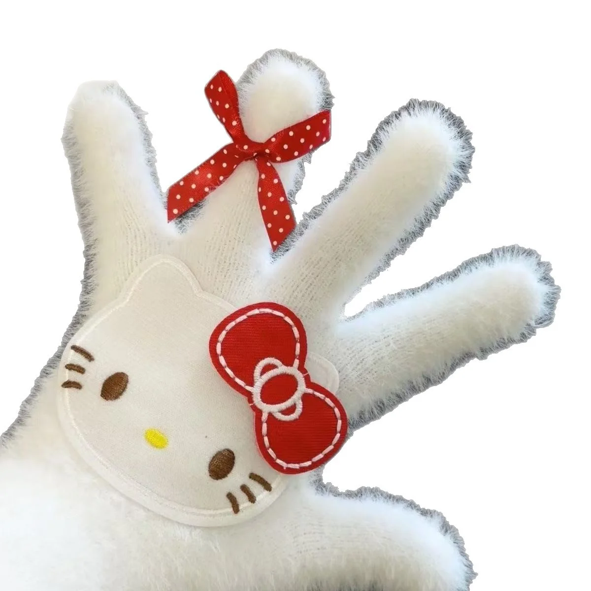 AliExpress keeppley kawaii Hello Kitty Coral Velvet Gloves Women's Winter Girls' Heart Electric Bike Female Winter Outdoor Warm Windproof Gloves Gl