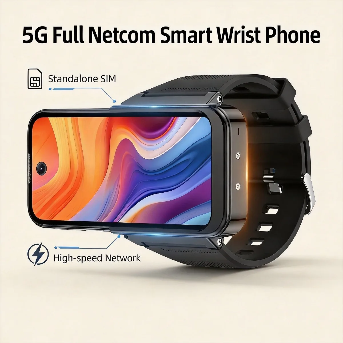 Android 12.0 Min Smart Watch Phone Smartwatch 1800Mah Battery 800W HD Dual Camera Amoled GPS WIFI Video Call Dual Sim Card Slot