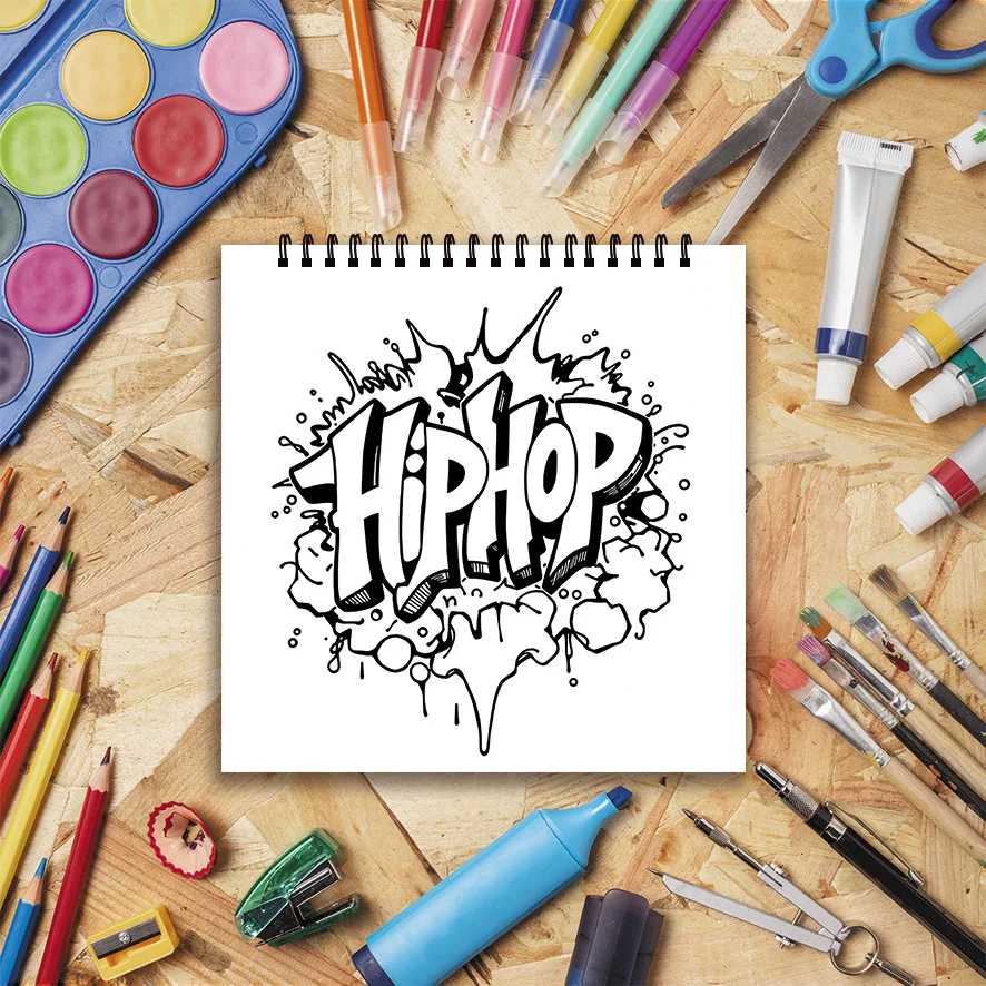 สมุดระบายสีกราฟฟิตีสำหรับผู้ใหญ่ - 8.27×8.27 นิ้ว, 22 หน้า ศิลปะบนถนนที่สดใสเพื่อการผ่อนคลาย ของขวัญที่ยอดเยี่ยมและคนรักความคิดสร้างสรรค์