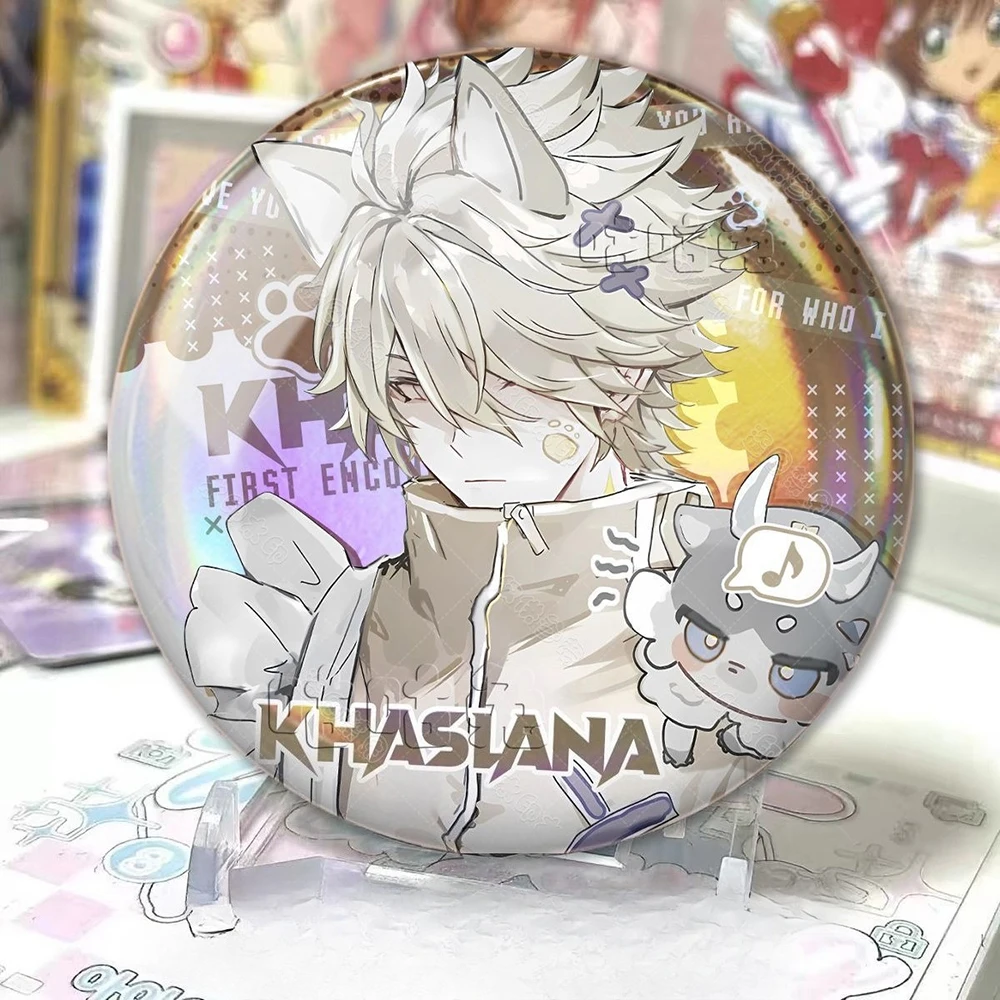 Gioco Honkai: Star Rail Phainon Khaslana Cosplay Distintivo laser Spilla in banda stagnata in metallo Spille da collezione Figura di cartone animato Puntelli per feste
