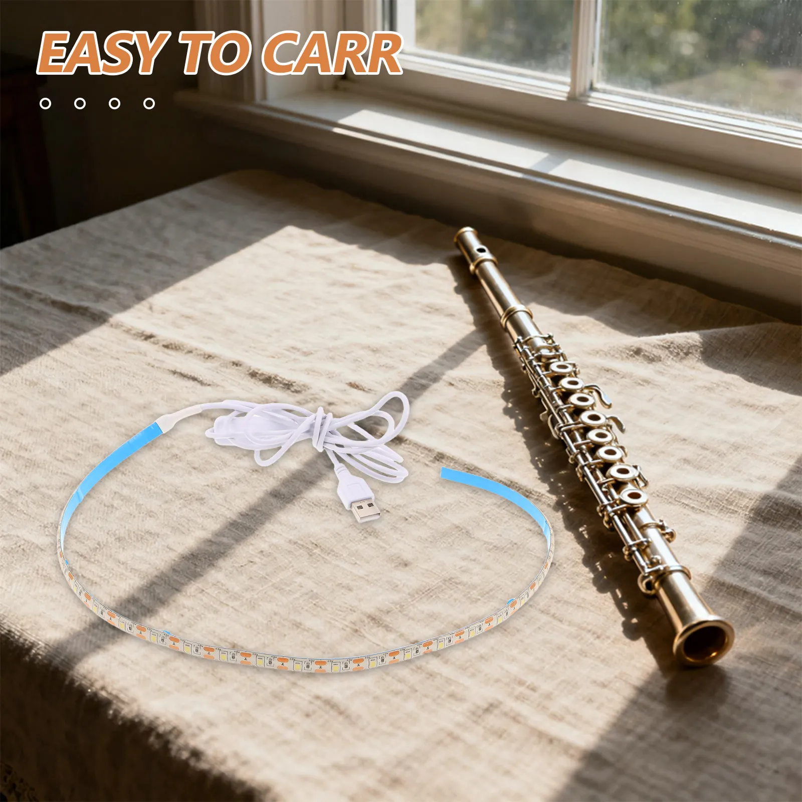 50Cm USB Wind Instrument Leak Detection LED Light Strip Flexible Saxophone Clarinet Flute Repair Tool Woodwind Maintenance Leak