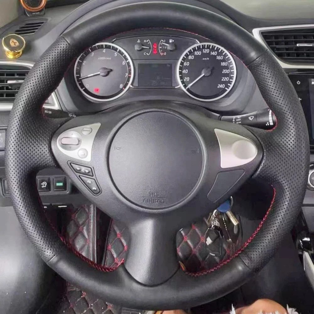 

Чехол на руль автомобиля, нескользящая кожа из микрофибры для Nissan Juke Maxima 2009-2011 2012-2014, чехол на руль