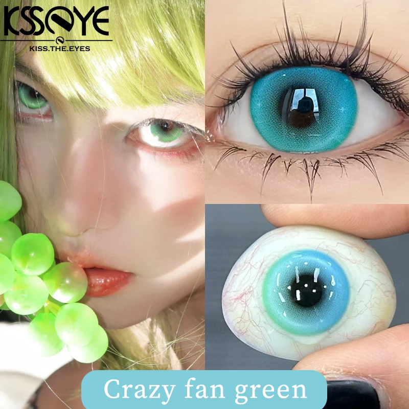 Ksseye 1 Paar Nieuwe Kio-Stijl Kleur Contactlenzen Met Diopter Bijziendheid Ogen Halloween Cosplay Contacten Lens Make-Up Jaarlijks