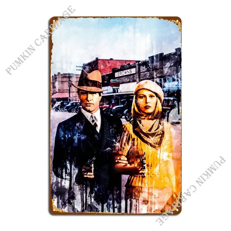 Bonnie And Clyde 2 Metal Plaque Poster Bar Party Plates Garage Wall Mural Tin Sign Poster