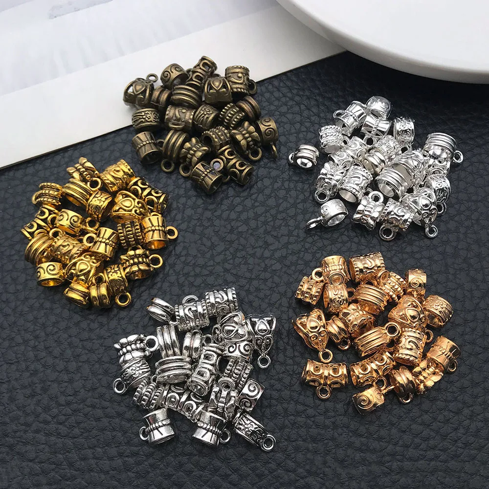 20pcs/lot Antique Charm Pendants Clasps Connectors Bail Beads Clips Spacer Beads Pendant For Bracelet Necklace Jewelry Making