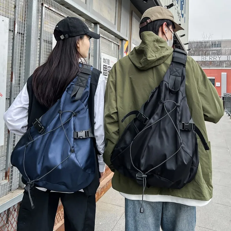 New Men's Retro Large Capacity Chest Bag Women's Functional Crossbody Bag Unisex Outdoor Cycling Waterproof Shoulder Chest Bag