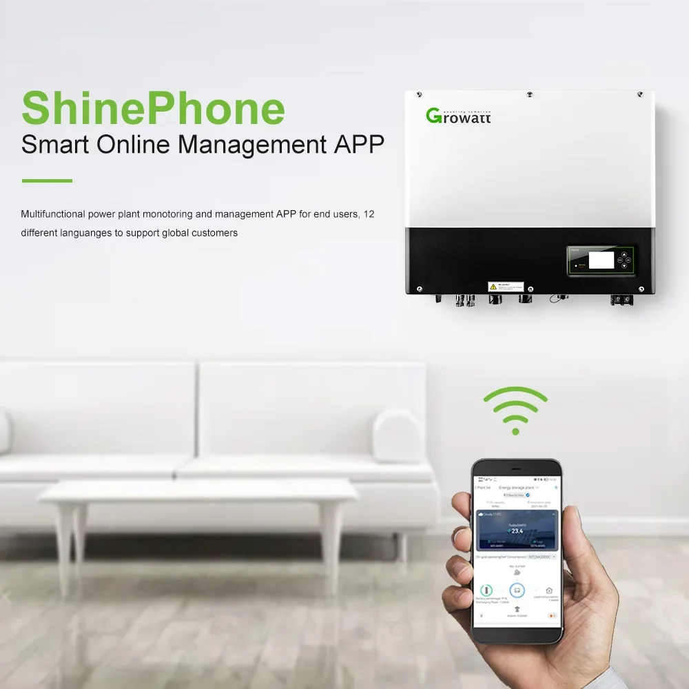 Sunket อินเวอร์เตอร์พลังงานแสงอาทิตย์ Growatt อินเวอร์เตอร์ 3kw 4kw 5kw 6kw 7kw 8kw 10kw บน grid hybrid อินเวอร์เตอร์พลังงานแสงอาทิตย์ผู้ผลิต