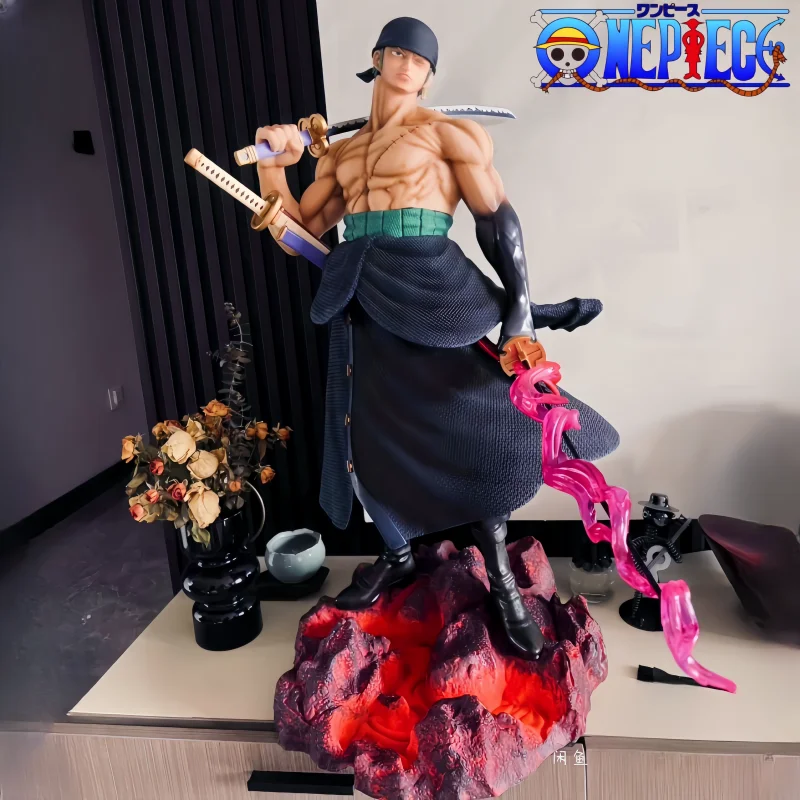 

One Piece Stand Posture Roronoa Zoro Anime Action Fight Figures Pvc Statue 50cm Roronoa Zoro Model Collection Doll Boy Gifts