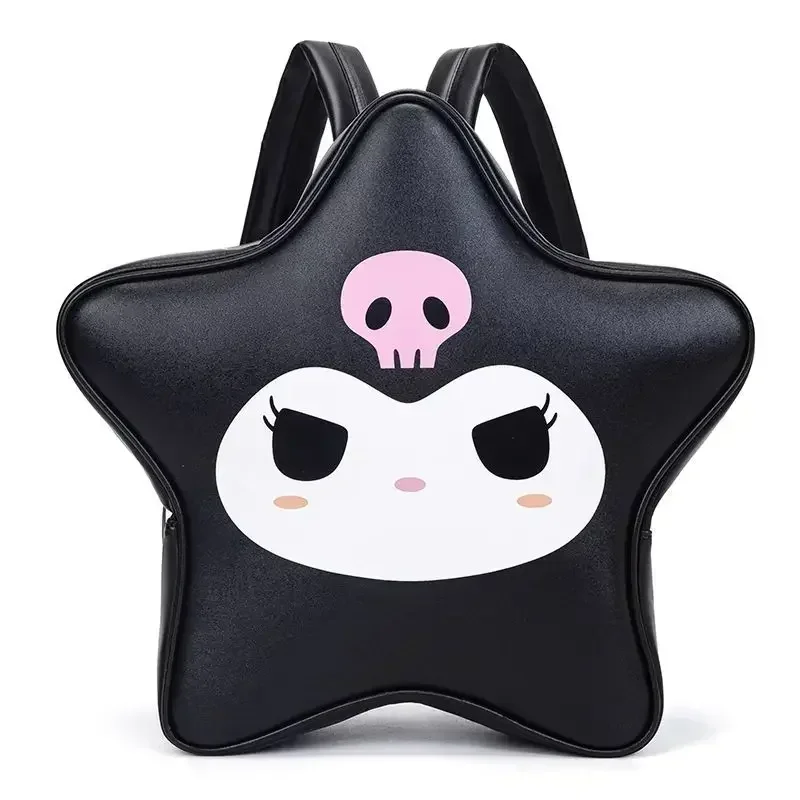 MINISO Kuromi HelloKitty Japanese Kawaii Creative Five-pointed Star Plecak PU o dużej pojemności Y2k Sweet Hot Girl Style Plecak