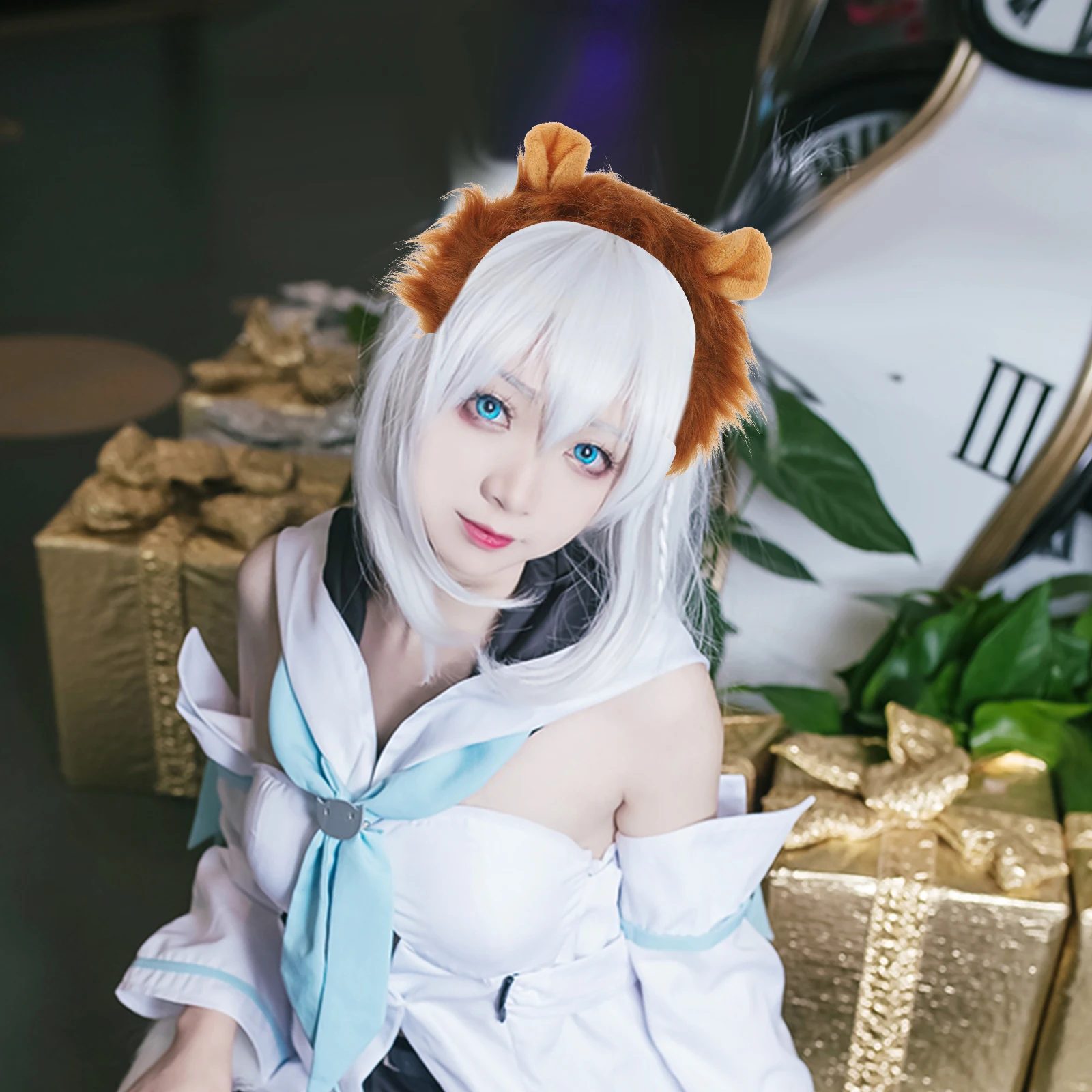 Hoofdbanden Leeuwenset met oororen Volwassen haarstaart voor kinderen Halloween-kostuum Lichtbruin Peuteraccessoires Leeuwen Kind