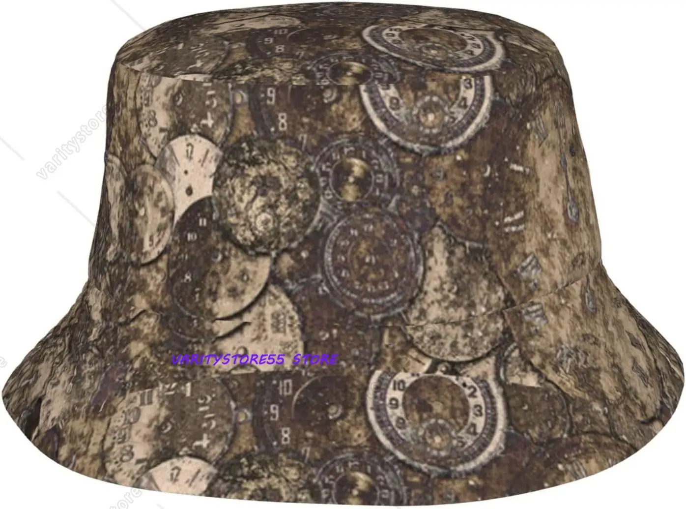 Steampunk Bucket Hat for Women Funny Sun Hat Clocks Fisherman Hat for Men Outdoor