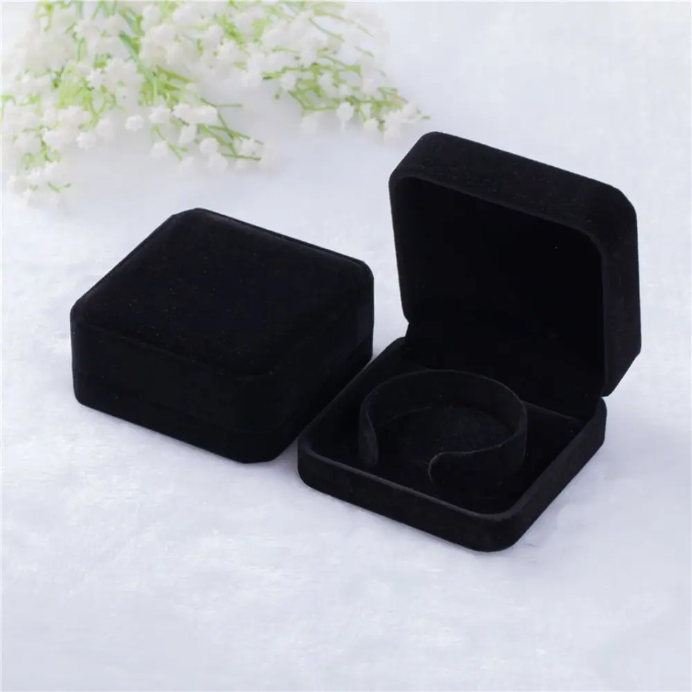 Simple Fresh Bangle Solid Color Necklace Storage Box Velvet Jewelry Box Bracelet Holder Case Gift Box Jewelry Display Packing