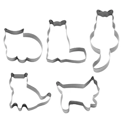 1/5pcs Animal Cat Cookie Cutter Mold DIY Biscuit Mold Cookie Stamp Cutters Bakeware Baking Tools Cutters For Sugar Mass