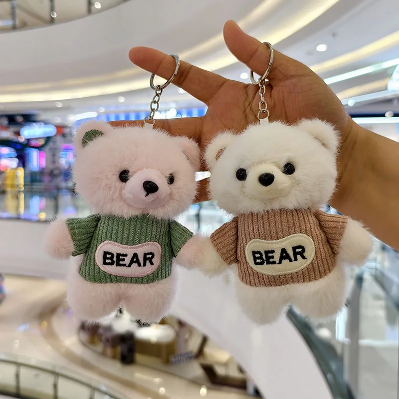 Cute Bear Plush Toy Doll Creative Letter Bear Doll Keychain Pendant Bag Pendant