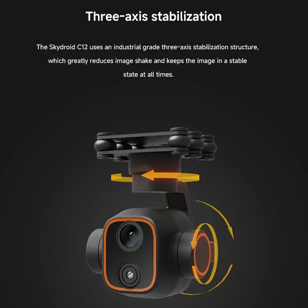 Skydroid C12 2K High Definition Thermal Imaging Camera Three-Axis Stabilized Dual Light Gimbal Dynamic Tracking Camera