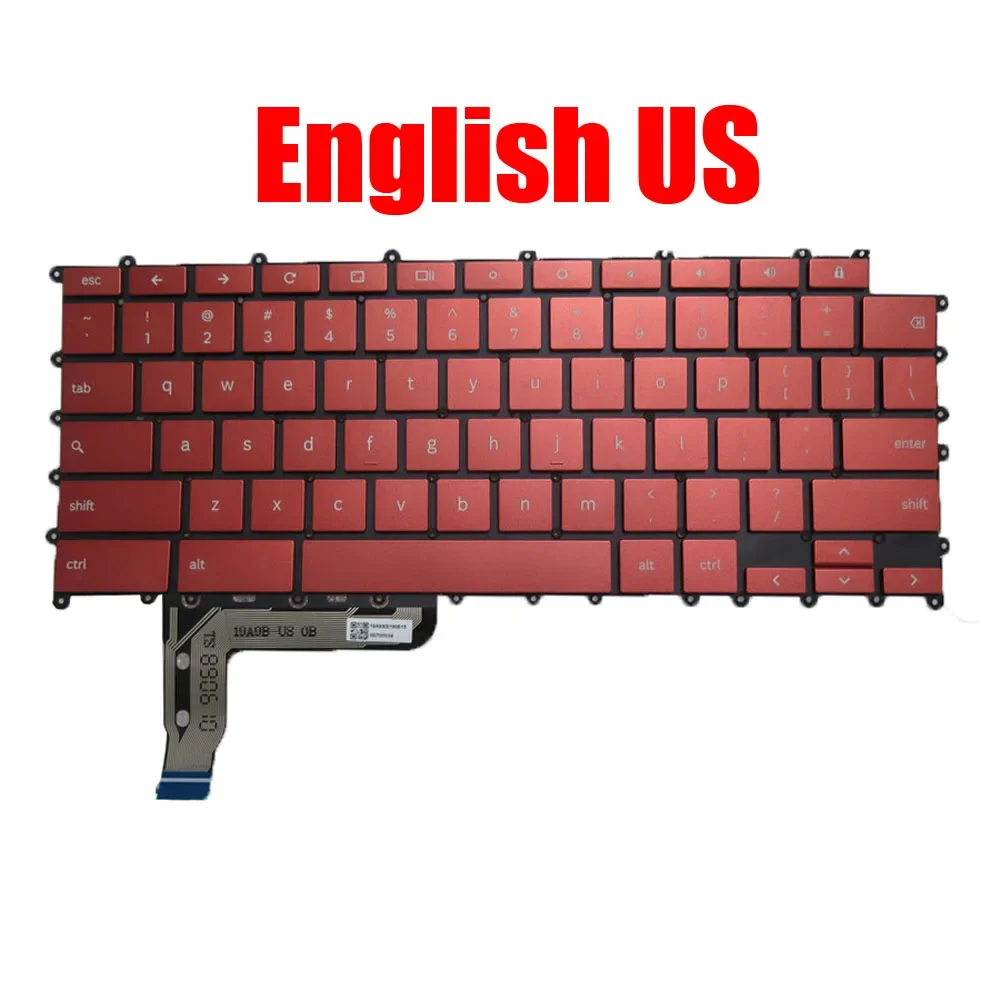 

Laptop Keyboard For Samsung For Chromebook XE930QCA 930QCA 19A9B-US English US Red Gray New