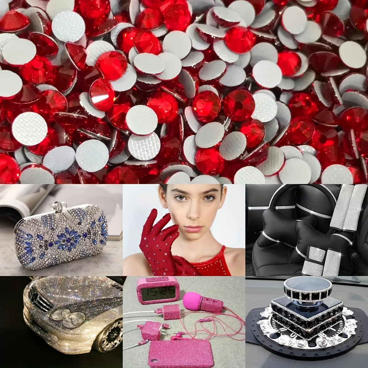 1440pcs SS12 16 Siam Red Hotfix Crystal Rhinestones DIY Crystal Glass Flatback Rhinestone Nail Art Supplies Jewelry Accessories