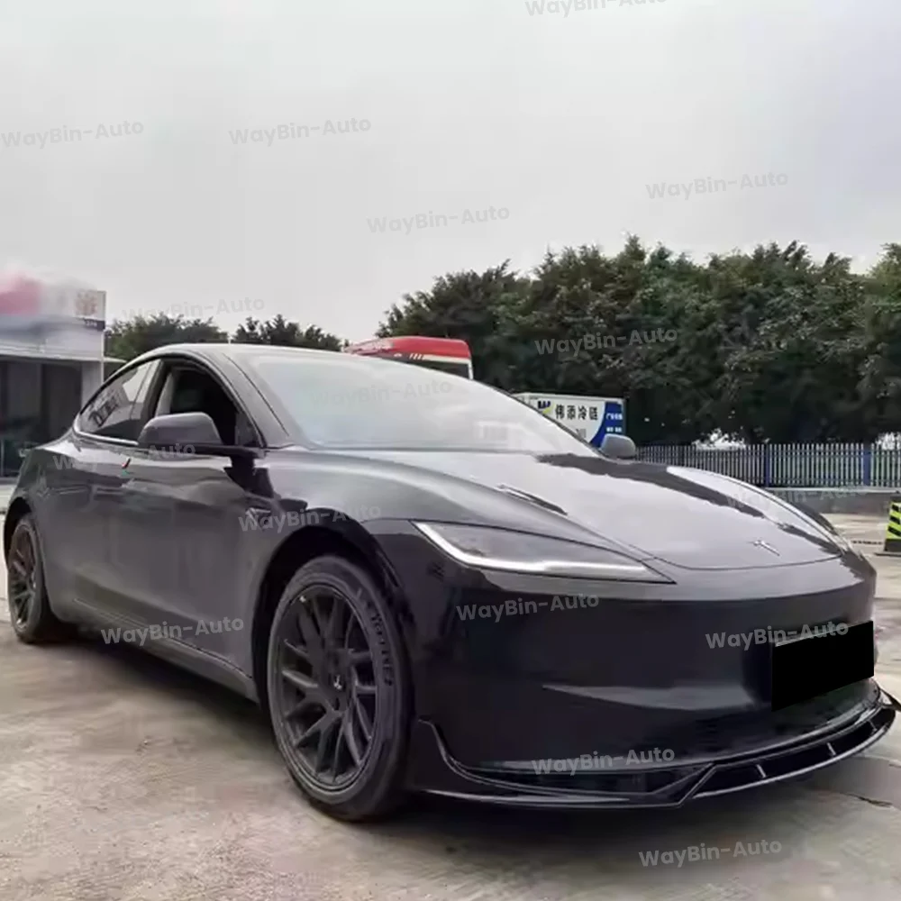 Kit carrozzeria Aero veloce per Tesla Model 3 Highland 2024 Diffusore posteriore Spoiler Paraurti anteriore Labbro Gonna laterale Nero lucido Tunning