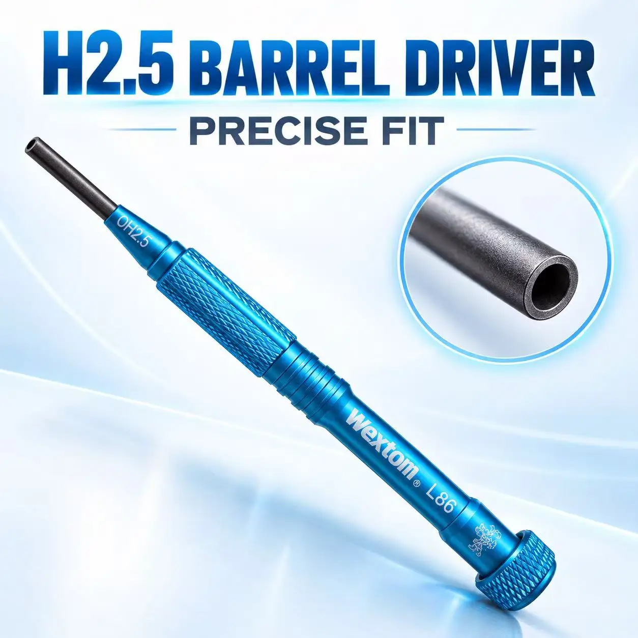 WEXTOM L86 H2.5 Barrel Nut Driver 2.5mm Precision Screwdriver with Knurled Grip for Mobile Phone Tablet Camera Repair