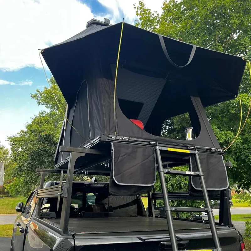 2-3 أشخاص الخيام في الهواء الطلق مثلث الألومنيوم هارد شل سقف السيارة العلوي التخييم خيمة على السطح خيمة #3