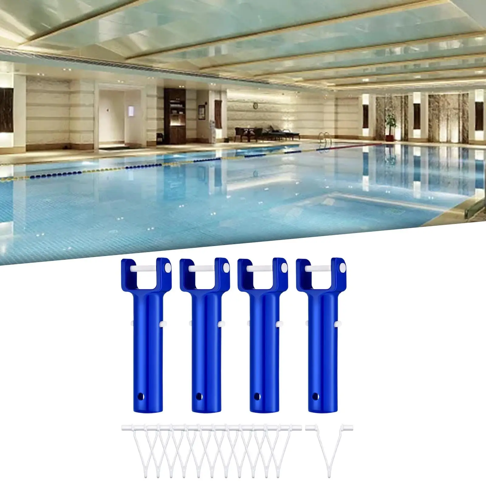 4x V Handle with 12Pcs V Clips Replaces for Swimming Pool Pool Brushes