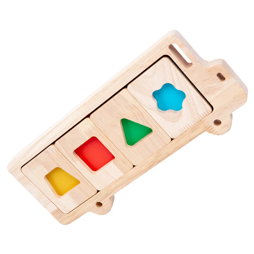 مجموعة واحدة من ألغاز الأشكال الهندسية الخشبية، لعبة مطابقة التعرف على الألوان، تطوير التعلم المبكر المعرفي للأطفال الصغار #6