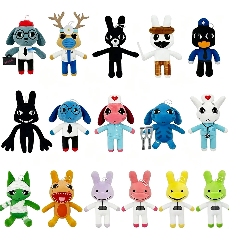 Cartoon Monster Plush Toys Animal Hospitaled Stuffed Doll Soft Figure Game Character Collectible Ornament Birthday Gift Hot