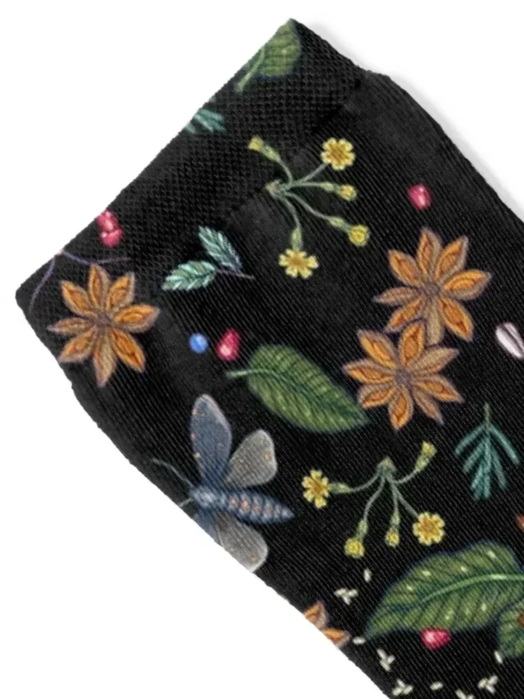 Bees and moths in a spring meadow Socks designer brand floor custom Men Socks Women's