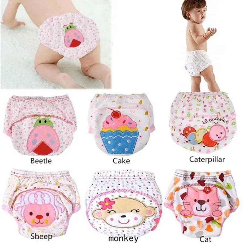 6pcs/Lot Baby Girls Waterproof Learning Pants Toilet Training 6 Designs Mix Can Be Reused