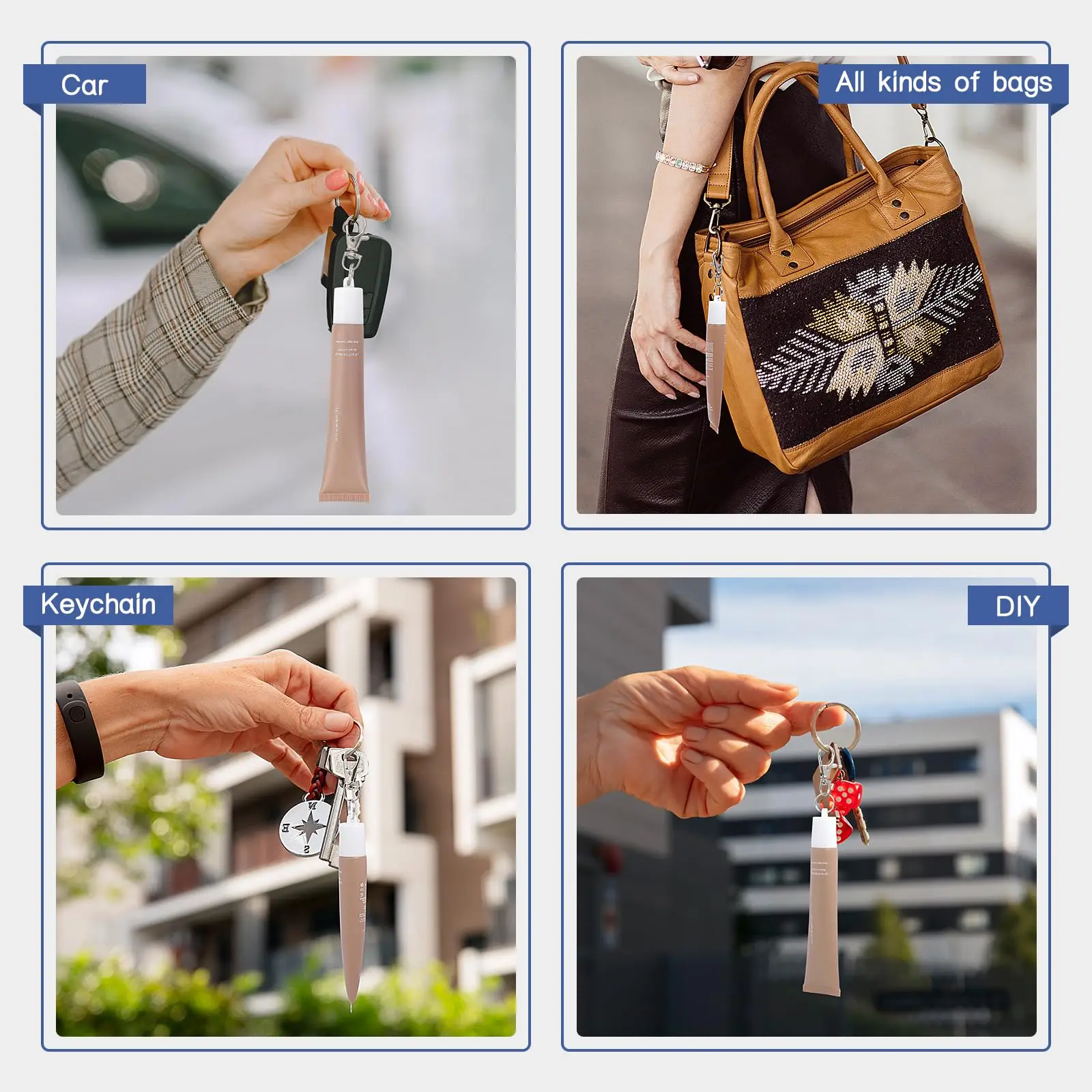 Portachiavi per lucidalabbra per frigoriferi estivi Portachiavi porta balsamo per labbra - Cuffia portatile per lucidalabbra compatibile con i frigoriferi estivi