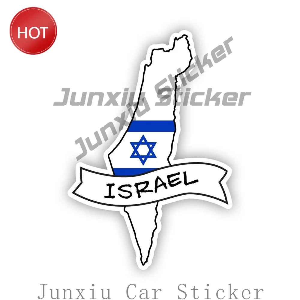 Israel Flag Ribbon UV Resistant PVC Sticker For Car Body Rear Window And Luggage Personal Accessories Decoration Decal