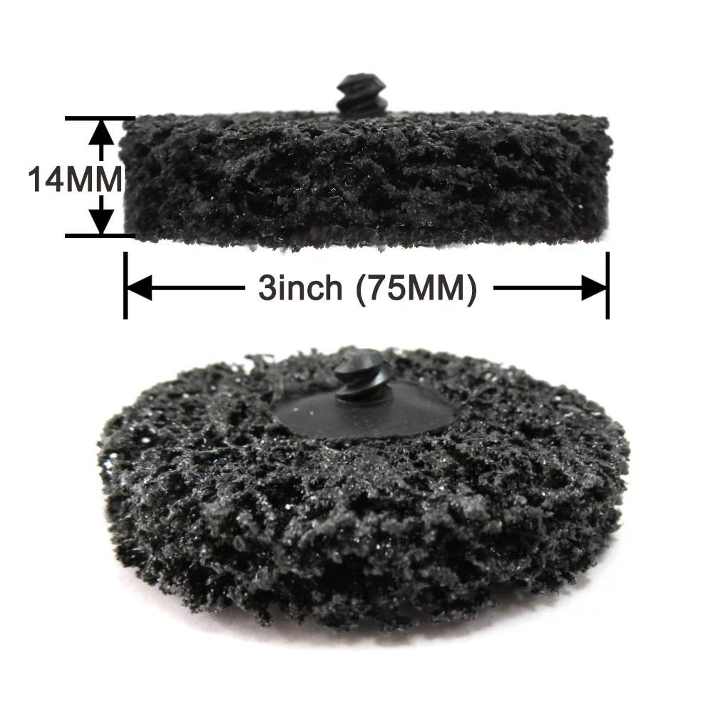 3 "75mm mudança rápida fácil tira & discos de limpeza preto para remoção de ferrugem da pintura auto superfície preparação ferramentas de polimento abrasivo