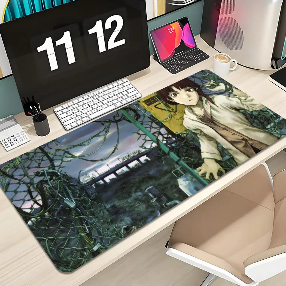 

Serial Experiments Lain Writing Mouse Pad Keyboard Mousepad large 1200X600 mm Desk Mat PC Gamer Office Carpet Home Table pad