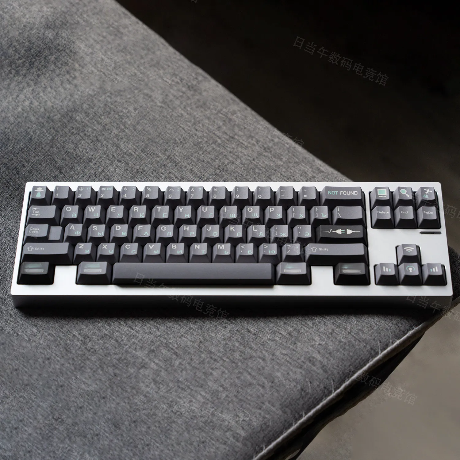Error 404 Keycaps PBT Cherry Profile Five-Sided Dye-Sub Not Found Custom Full Set for Mechanical Keyboard Cherry MX Dark Grey