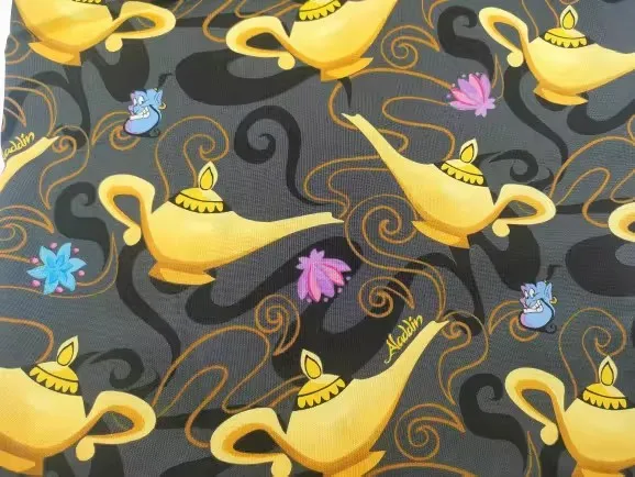 Tela de Algodón 100% Disney Aladdin de 45x140cm, Material de Costura para Ropa de Niña, Manualidades y DIY