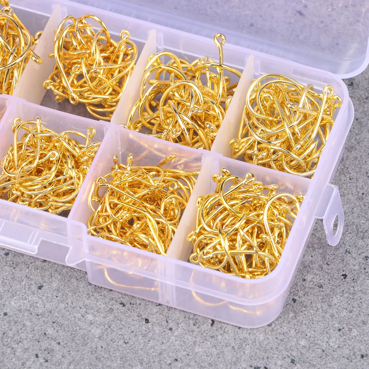 

500pcs Golden Fishing Hooks High Carbon Steel Perforated Non-Corrosive For Saltwater Freshwater Bass Pike Salmon Muskie Snapper