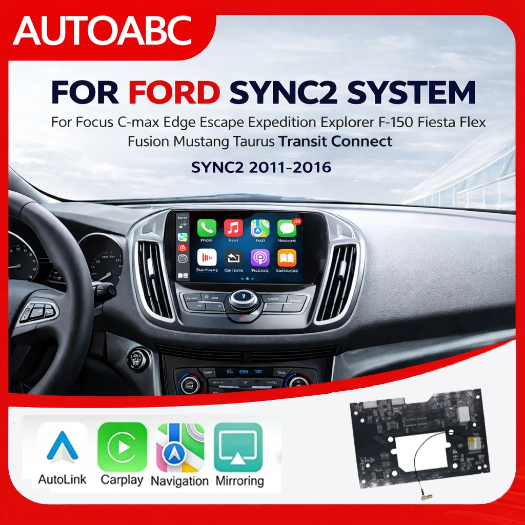 Kabelloses Carplay Android Auto für Ford Explorer Fusion Mondeo Mustang F-150 Fiesta Flex mit Sync 2 System BT Airplay
