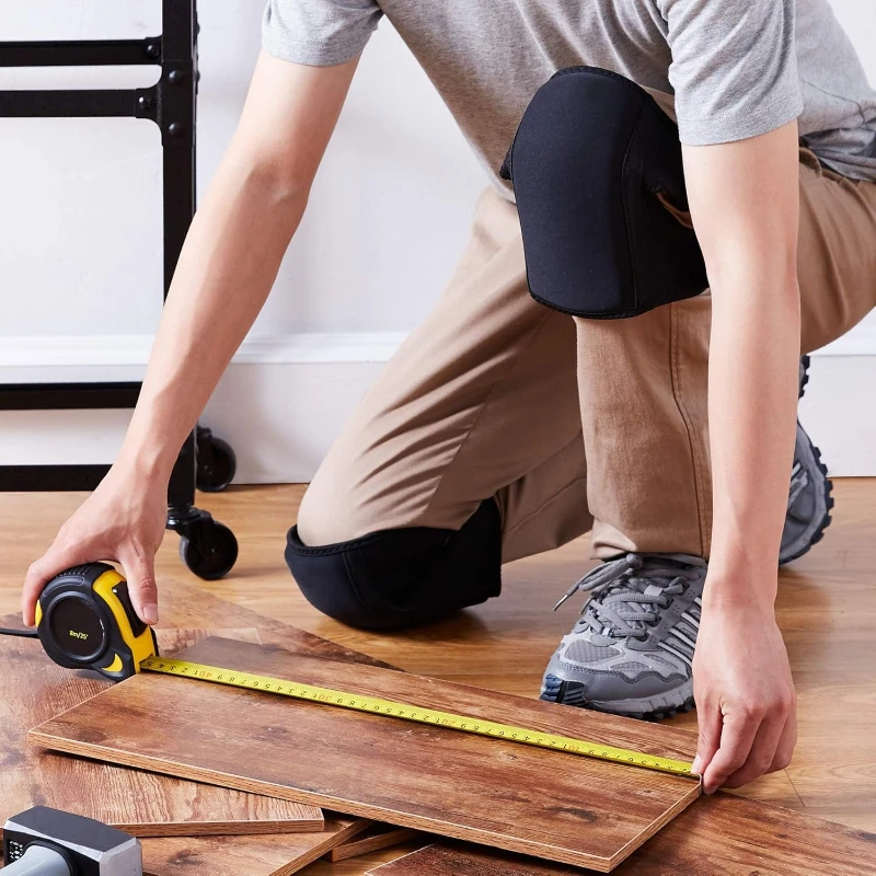 아마존 베이직스 P2DFT024-1 무릎 보호대, 8.5인치, 프리사이즈, 1쌍, 2개입, 블랙 (이전 아마존상업 브랜드)