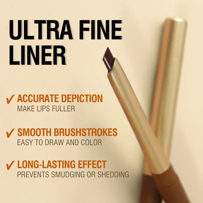 1PC Smooth Matte Lip Liner ลิปสติก - 3D ริมฝีปาก,ซ้อนทับ,สีสูง,ยาวนาน, เหมาะสําหรับวันที่และความต้องการรายวัน