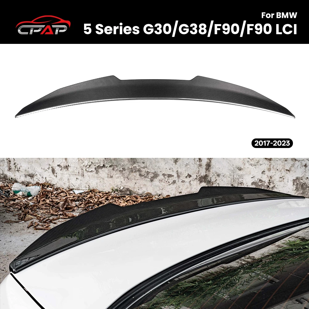 

Real Dry Carbon Fiber Rear Roof Trunk Spoiler Wing for BMW 5 Series G30 G38 F90/F90 LCI PSM Style 2017-2023